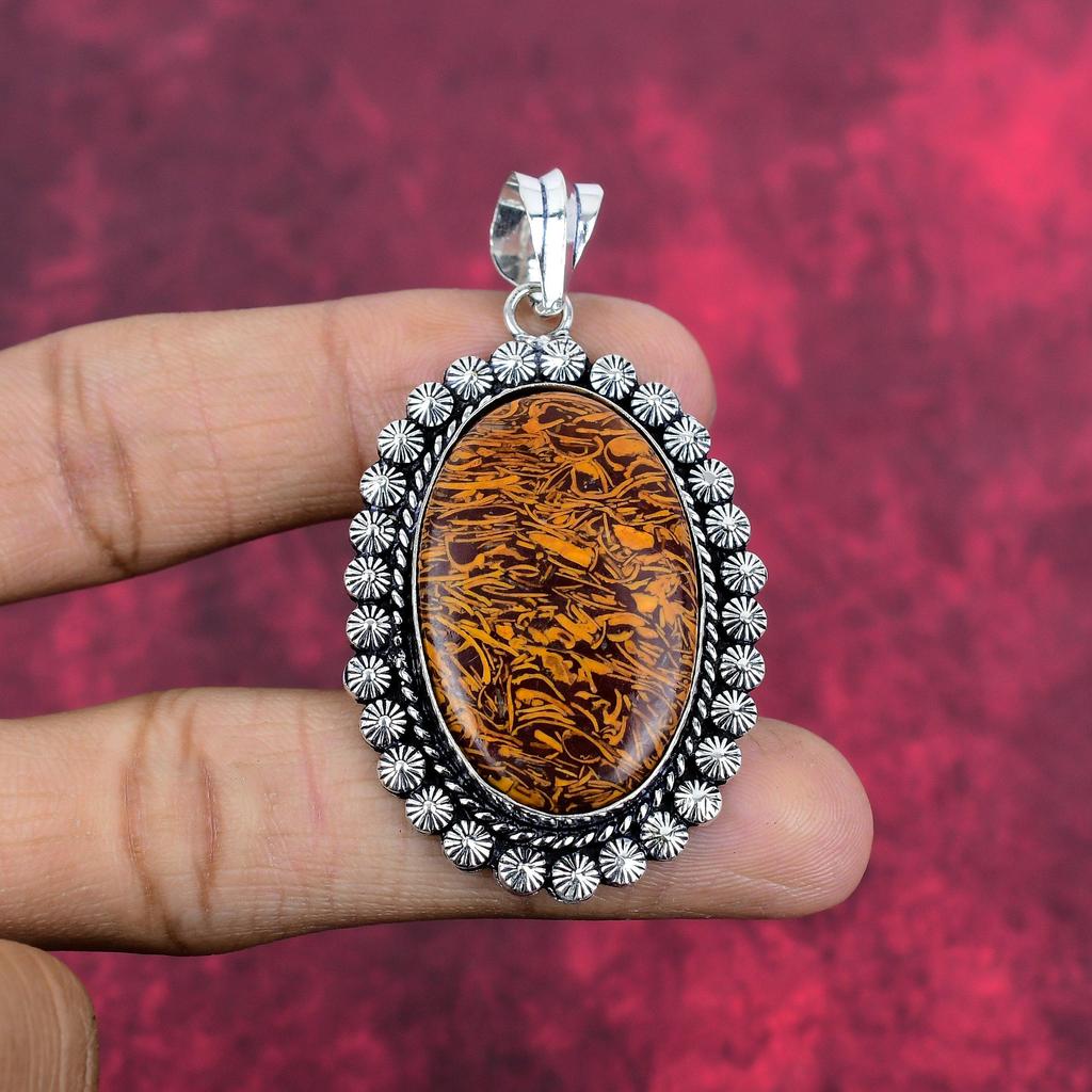 Mariam Jaspis Schmuck, 925 Massiv Sterlingsilber Anhänger Handgefertigter Edelsteinschmuck, Geschenke für Ehefrau Brandneuer Anhänger
