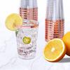 25Pcs Golden Plastic Cup 300ml Disposable Cup Wine Glass Transparent Drink Cup Birthday Wedding Christmas Party Reusable