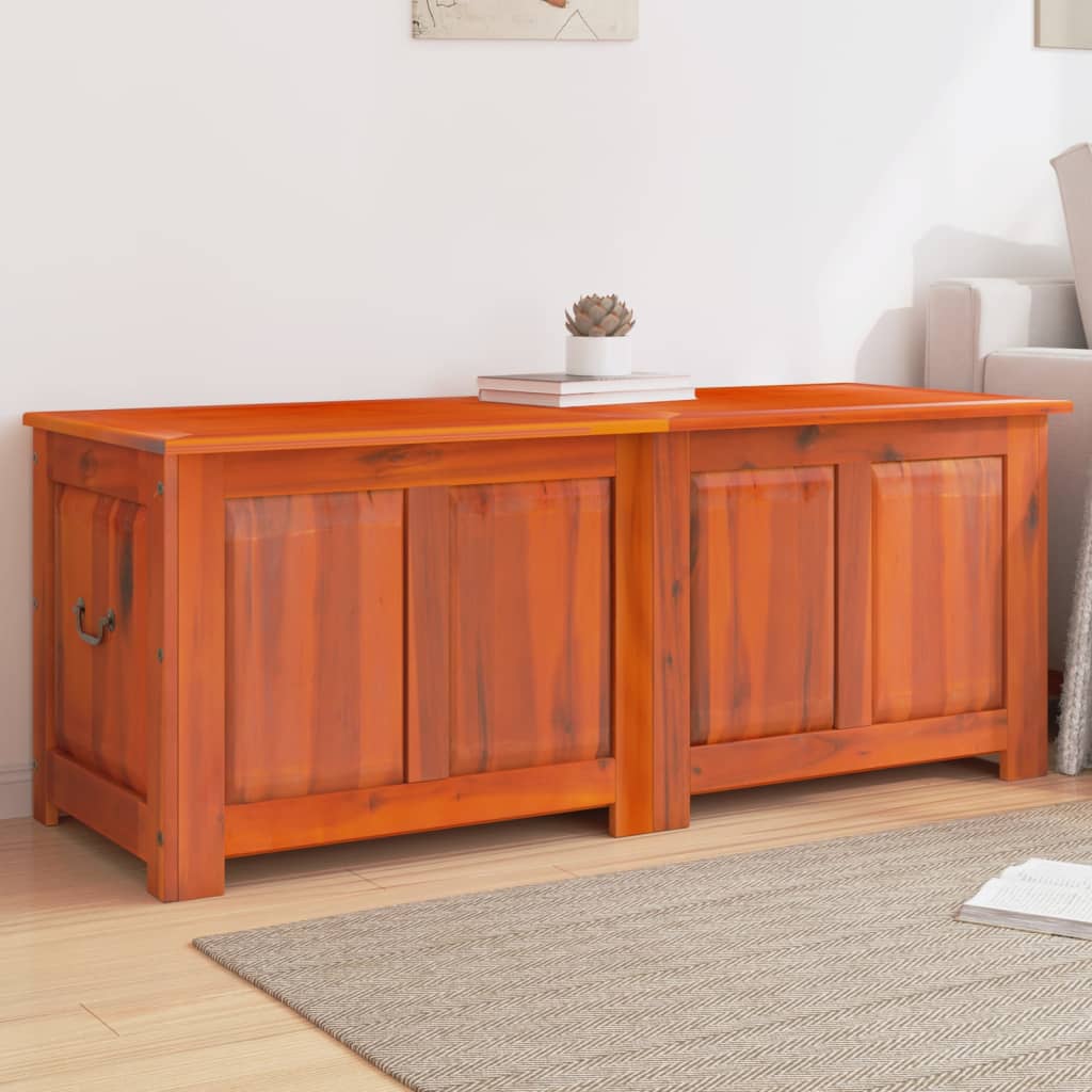 Storage Chest with Lid Brown Solid Acacia Wood