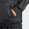 Adidas Pánská mikina s kapucí z embosovaného polárního fleecu s potiskem loga písmen, s dlouhým rukávem, černá IJ6435