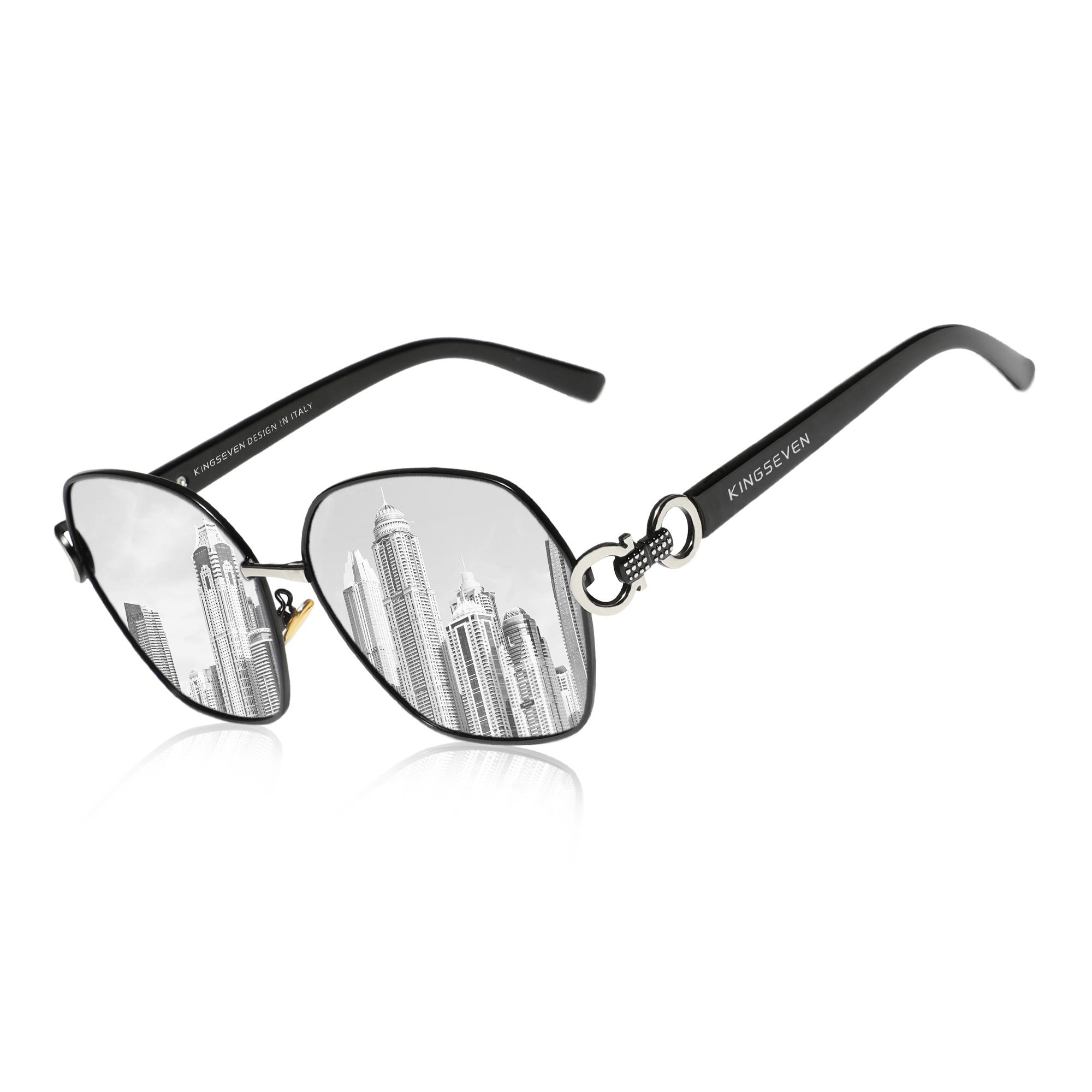 

KINGSEVEN Vintage UV400 поляризационные солнцезащитные очки женские ретро-дизайн градиент бабочка квадратные солнцезащитные очки очки серебряный