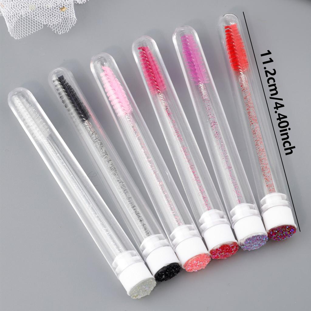 10 szt. jednorazowych probówek z kryształowym pręcikiem, szczoteczka do rzęs z diamentami, opcjonalne wielokolorowe przenośne cylindry probówkowe