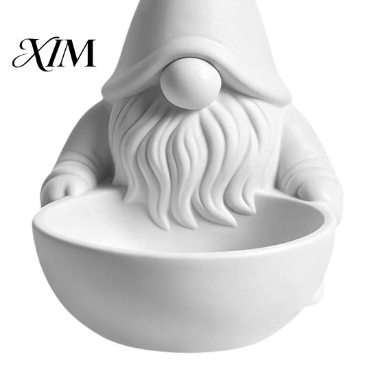 Decorative Candy Dish 3D Printed Gnome Bowl, Nordic Faceless Dish, Holiday Snack Holder Tabletop Key Bowl for Christmas Tiered Tray, Mantel,