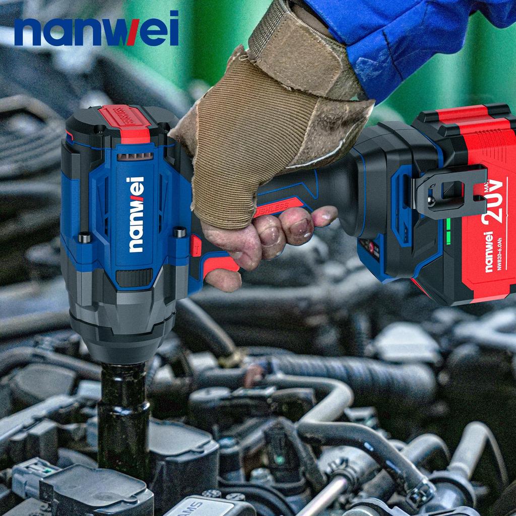 1000N NANWEI Electric Impact Wrench, size 1/2, adjustable torque 500N/800N/1000N, max. speed 2300 rpm