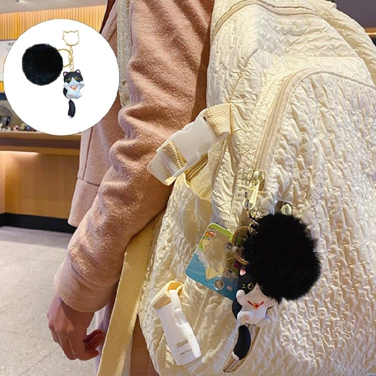 Practical Plush Cats Shape Keychain Soft Bag Hanging Pendant Plush Texture Creative Present for Children Adults Souvenir