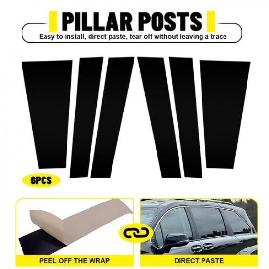 Fit for -24 Toyota Sienna Glossy black Pillar Post Door Trim Window Cover N