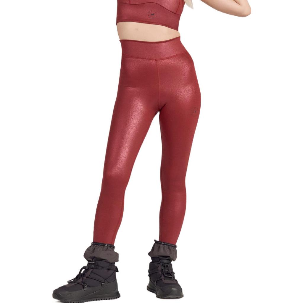 Adidas Solid Logo Print Tight Fitness Sports Leggings Women Leggings Red HG6878