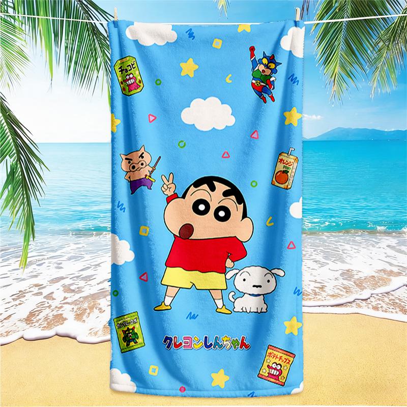 1pc Crayon Shinchan Adventure beach towel,quick drying absorbent beach towel,outdoor sports swimming beach towel,Soft and comfortable Y72850