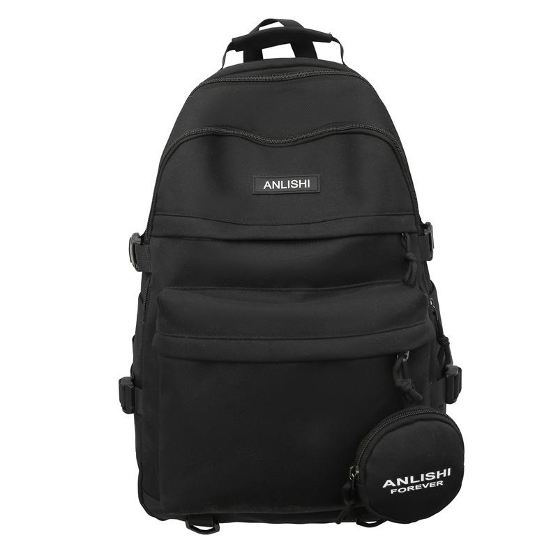 Schoolbag Backpack Men's and Women's Large Capacity Simple Student School Bag Lightweight Travel Bag Commuter Computer Backpack School Bag
