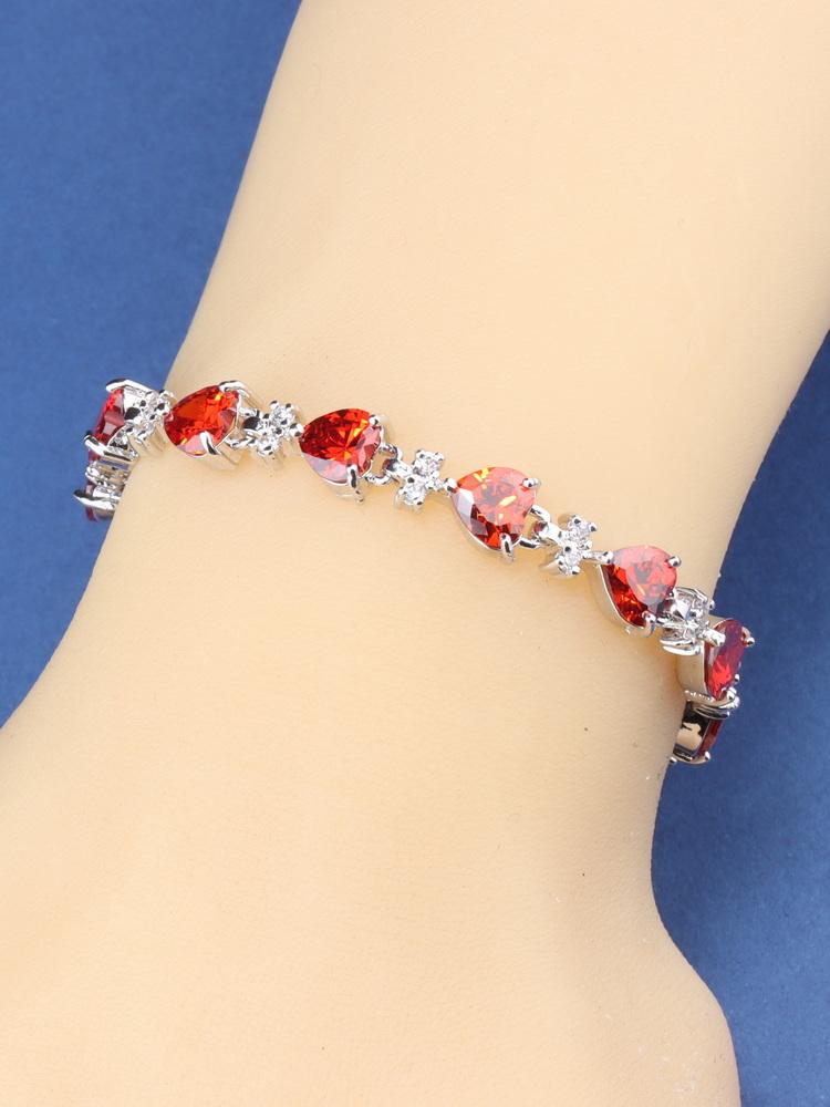 10-Colors Romantic Wedding Zircon Accessories   Jewelry Heart Charm Women/Girl Chain&Link Bracelet For You Gift
