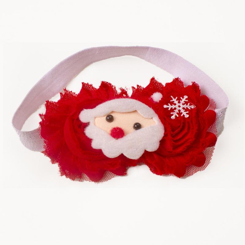 New Christmas Day, Baby Santa Flowers Headscarf Kids Dress Up Hair Accessories Baby Headband