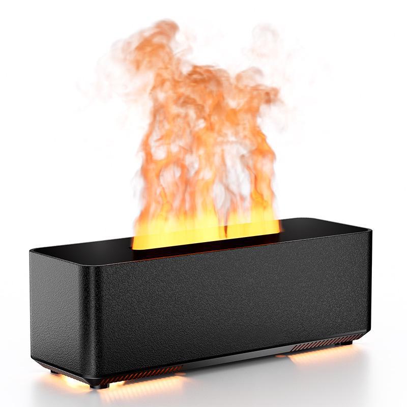 Nawilżacz powietrza z symulacją płomienia 3D i aromaterapią i kolorowym światłem nocnym do sypialni