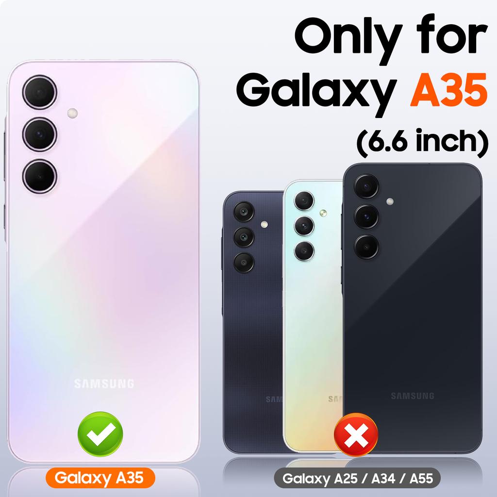 RFID-Portemonnaie-Handyhülle mit Kartenhalter, Kameralinsenschutz und Ständer für Samsung Galaxy A35 - Blau