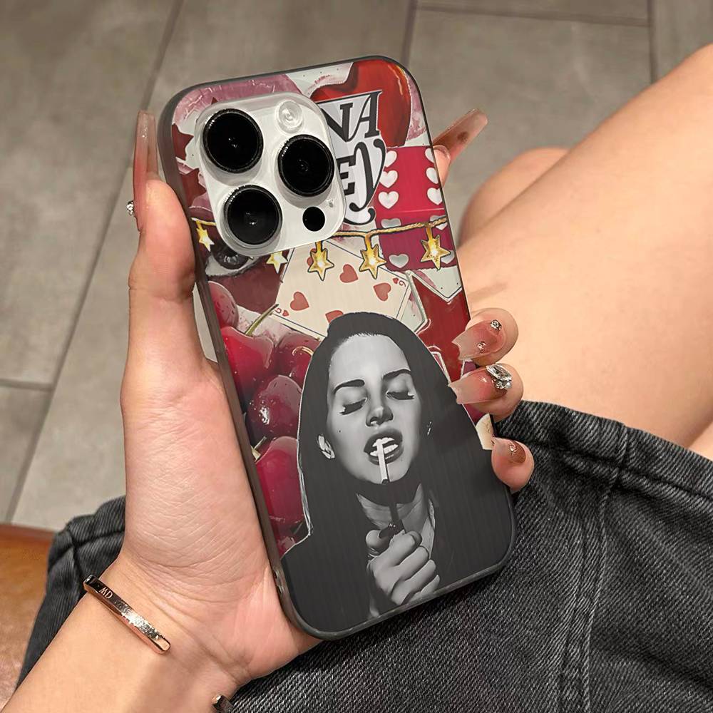 Singer Lana Del Rey Corrugated Pattern For IPhone 17 16 15 14 13 12 11 16 Pro Max Plus Pro Non-slip Phone Cover
