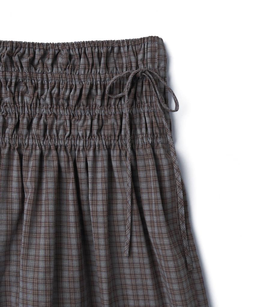 Tudment Check Tiered Skirt_Brown