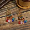 Bohemian Cross-Border Handmade Water Drop Rice Bead Tassel Earrings for Travel Photography