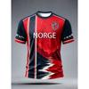 2026 Ny Herre Norge Norge 3D Printet Fodboldtrøje Hurtigtørrende Svedtrøje T-shirt Velegnet til Daglig Brug og Træning