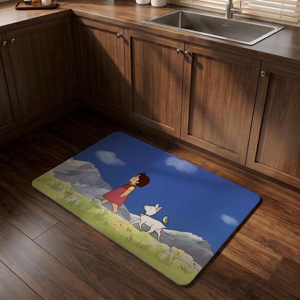 H-heidiS ANIMATION FILM Floor Mat Diatomite Bath Mat Super Absorbent Non-slip Easy To Clean Suitable For Bathroom Kitchen