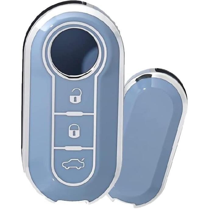 

HIBEYO for Fiat 500 Linea 3 Button Filping Smart Remote Auto Key Shell Key Fob Cover for Fiat Ducato 500 500L Panda Grande Punto Lancia Musa серебряный серый
