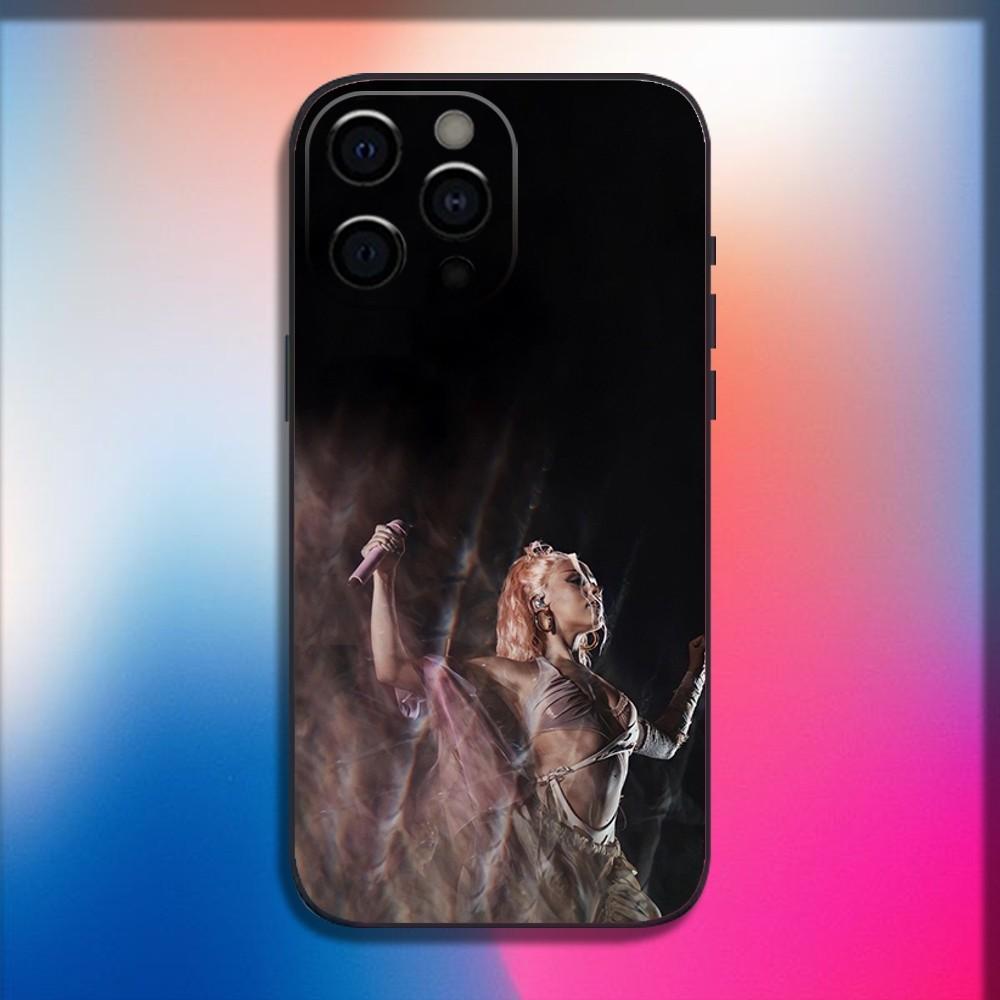 Singer D-Doja Cat Phone Case For iPhone 16,15,14,13,12,11,Pro,X,XS,Max,XR,Plus,Mini Soft Black Cover