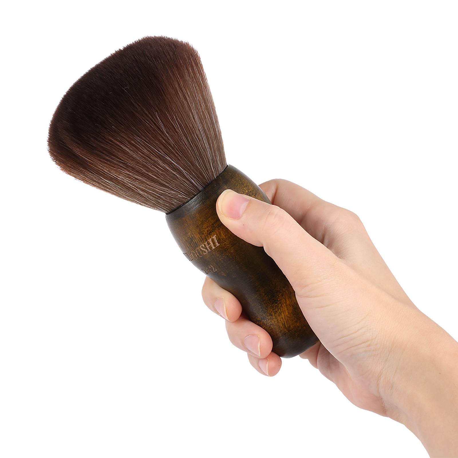Bestauty   Largr Hair Cutting Neck Duster Brush Professional Barber Natural   Wooden Handle Cutting Kits Salon Hair Removal Brush Broken Ha