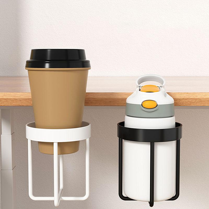 1Pc Desk Cup Holder Shelf Universal Fixed Cup Holder For Coffee Mugs Water Bottles Cup Clamp Holder At The Table Storage Rack