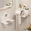 Punch Free Suction Cup Hair Dryer Holder Carbon Steel Hairdryer Stand Hair Dryer Bracket  for Home