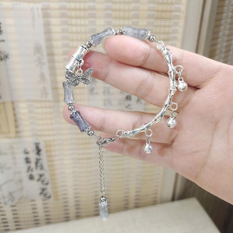 Elegant Bamboos Bead Bracelet with Oriental Charm and Vintage Appeal Portable for Daily Wear or Special Occasions
