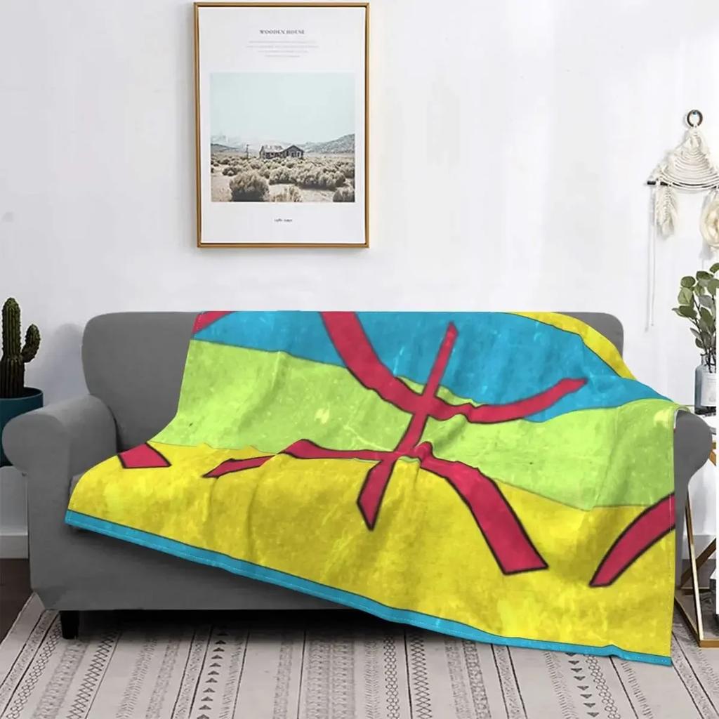 D Printed Kabyle Carpet Blankets Soft Flannel Winter Bohemia Amazigh Berber Throw for Couch Bed Home Gifts