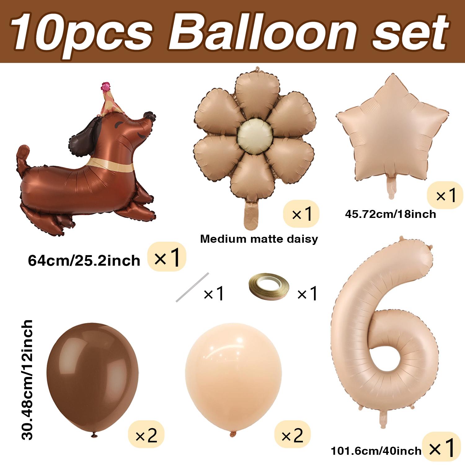 

1 set of dog pet themed birthday balloon decoration set, daisy, husky, spotted dog, sausage, dog, bago, aluminum foil balloon Other
