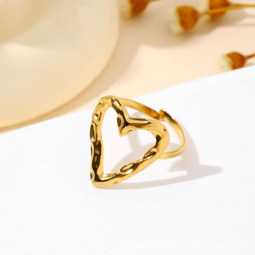 European and American Style Open Titanium Steel Ring - Fashionable Women's All-Match Jewelry