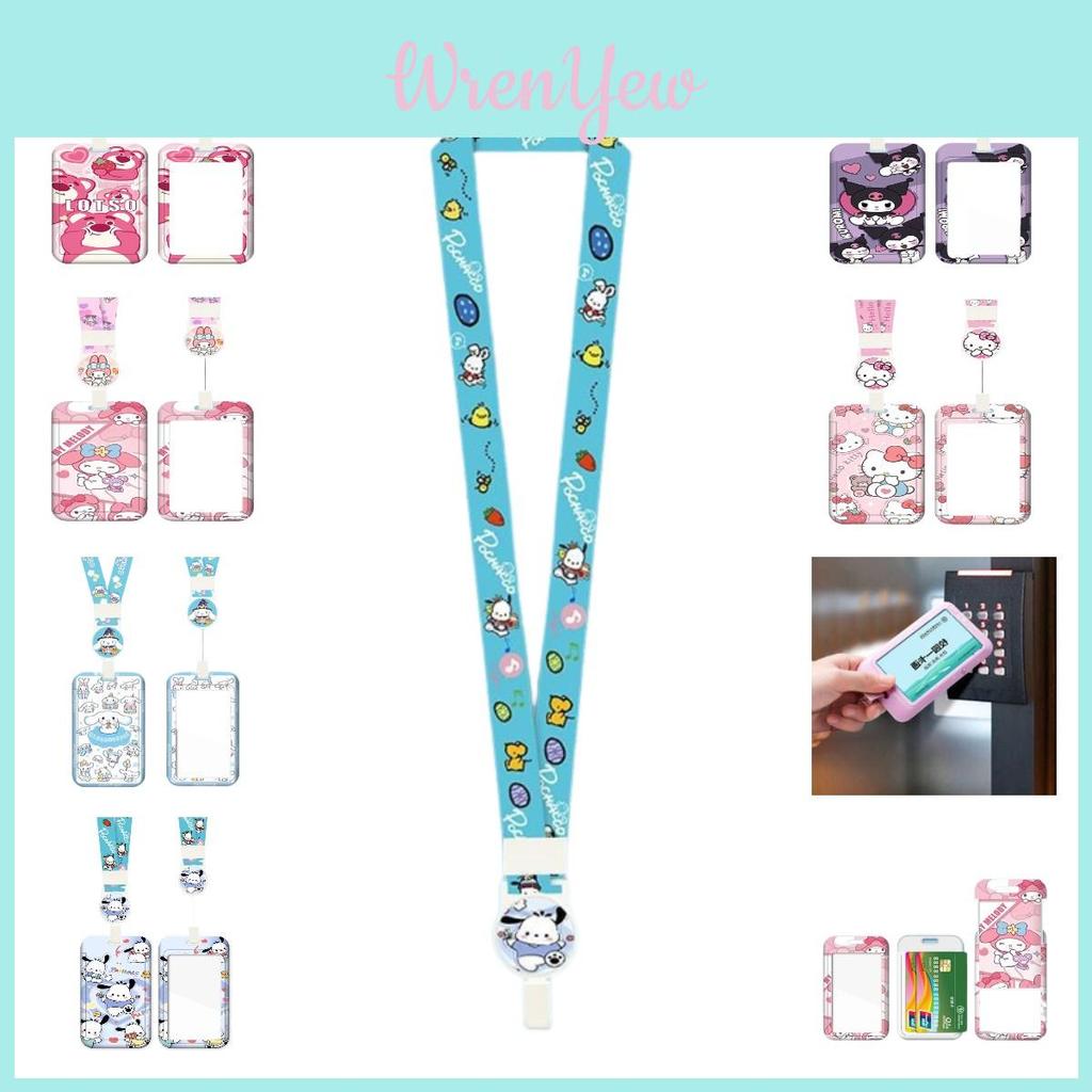Cute Cartoon Id Card Holder With Retractable Lanyard For Work, School, And Travel