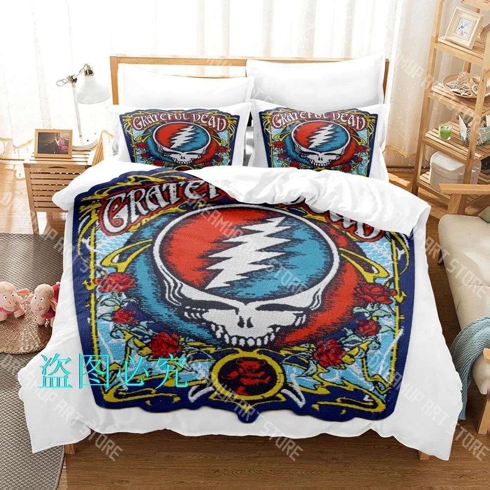 Hip Hop Skull Grateful Dead Bedding Set Single Twin Full Queen King Size Bed Set Adult Kid Bedroom Duvetcover Sets Anime