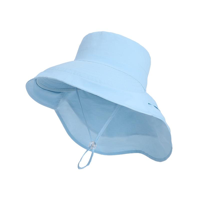 Summer Big Brim Sun Protection Hat Women's Outdoor Travel Versatile Sun Hat Shawl Neck Protection Quick Drying Waterproof Bucket Hat