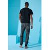 Marineblaues „Hello Summer“-Pyjama-Set mit kurzen Ärmeln und Aufdruck für Herren