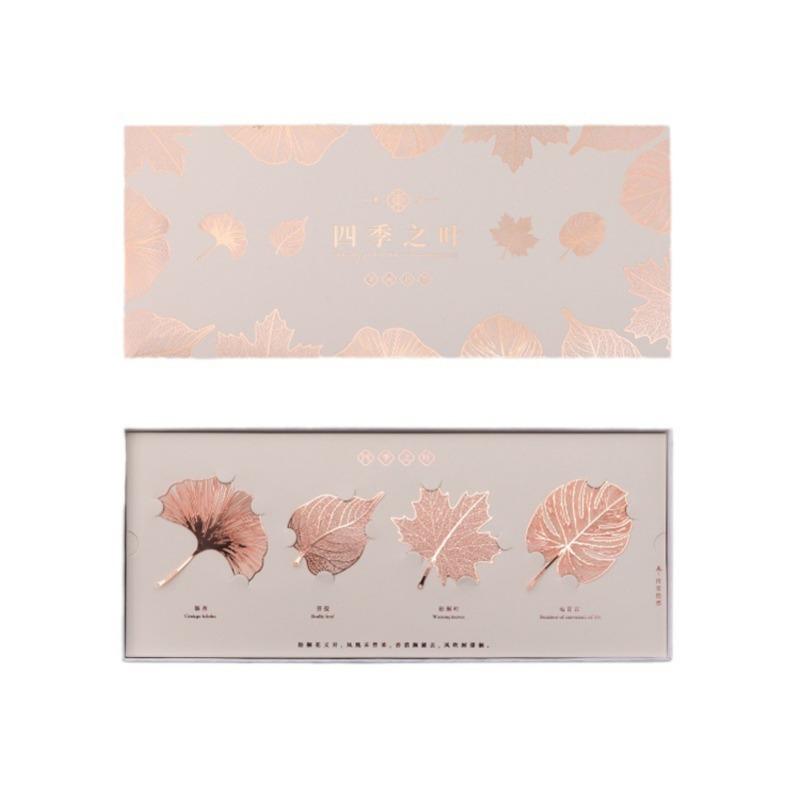 Liść Czterech Pór Roku China-Chic Guowen Kreatywny Prezent Metalowa Zakładka Pudełko Prezentowe dla Uczniów Prezent Biznesowy dla Nauczycieli na Dzień Nauczyciela