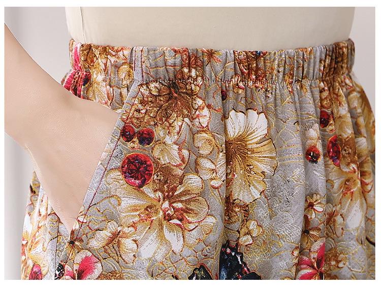 Mom's Summer Chic Short-Sleeve Top & Pants Set - Elegant Casual Two-Piece for Middle-aged and Elderly Women