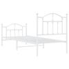 Metal Bed Frame with Headboard and Footboard White 90x200 cm