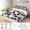 3-piece Down Duvet Cover with Cat Pattern Print (1 Down Duvet Cover+2 Pillowcases, No Core) Soft and Comfortable Bedding Set