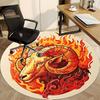 1pc Ram Flames Office Round Area Rug,  Mat Suitable For Office, Under Office Chairs Bedroom Living Room Home Decor, Room Deco