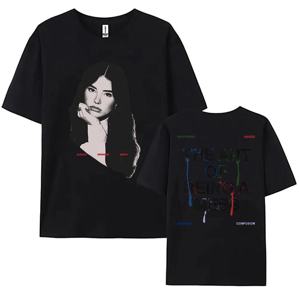 

Мистецтво бути безладом фото футболка LAUREN SPENCER SMITH літня бавовняна жіноча чоловіча футболка вільна модна співачка друкована футболка XL чорний