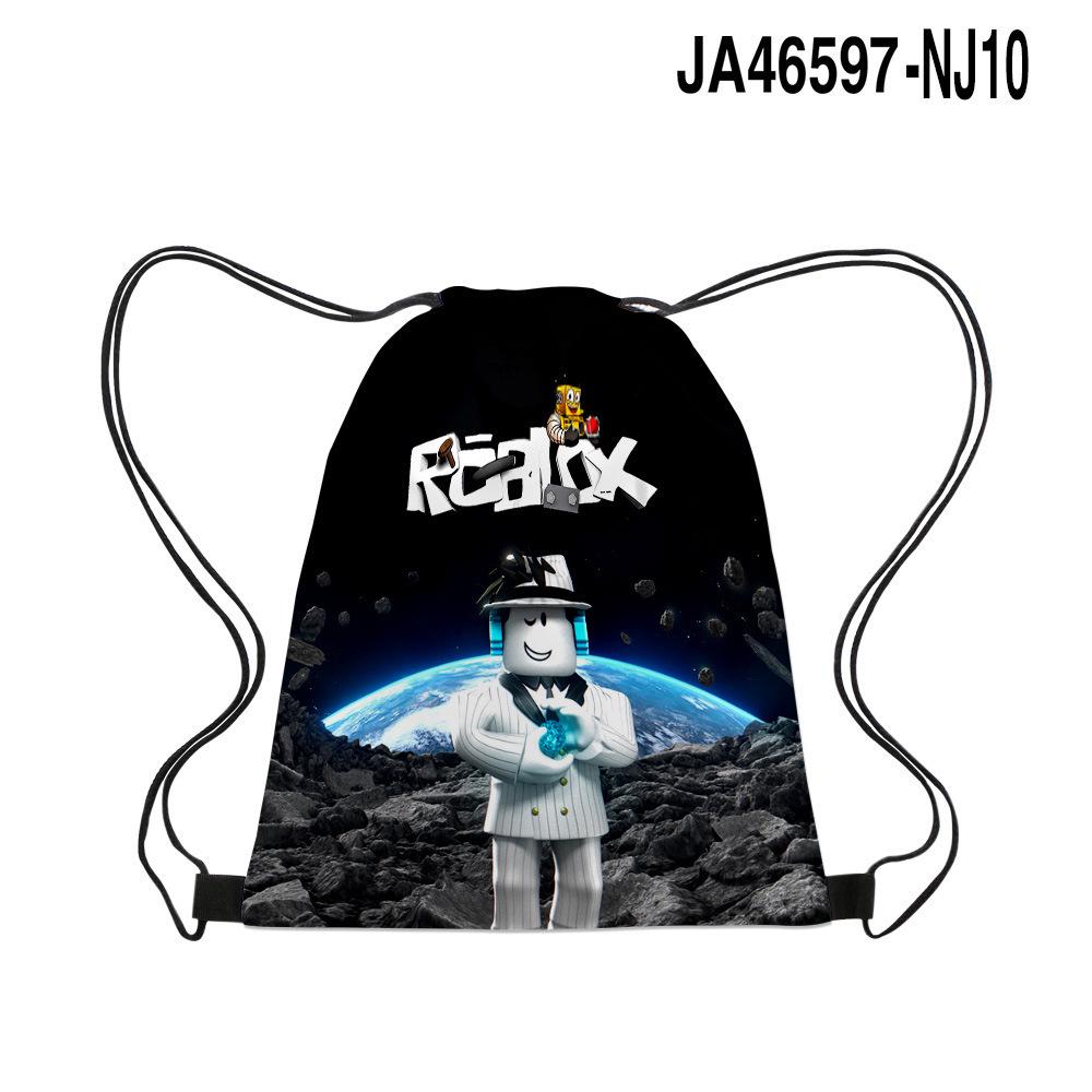 3D Virtual World Roblox Cartoon Drawstring Backpack Drawstring Bag