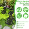 2Pcs Metal Garden Animal Statues Decorative Simulation Cat Dog Lawn Stakes Creative Yard Art Deco for Home Outdoor Garden Yard