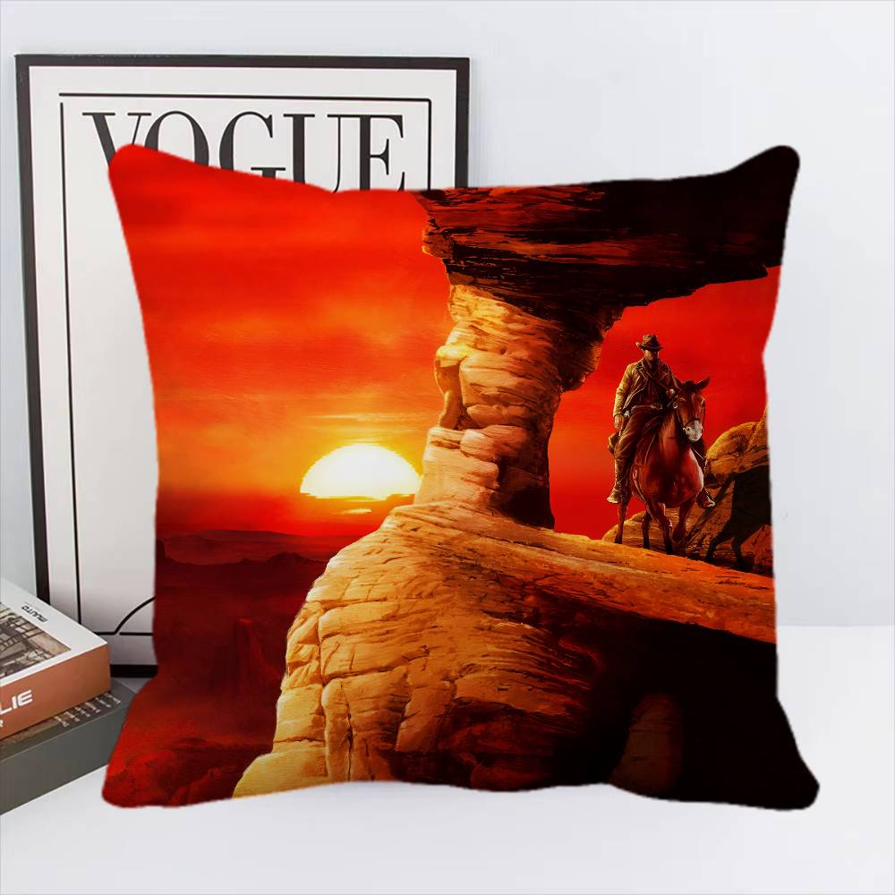 Game R-Red Dead Redemption 2 RDR2 Pillow Case Square Pillow Bedroom Sofa Leisure Comfort Cushion Home Decoration