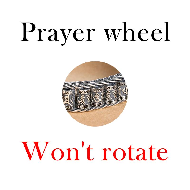 Handgemachte kreative Glücksarmbänder mit buddhistischer Schrift für Männer, Drehperlen, Retro-Mantra mit sechs Zeichen, personalisierter Schmuck