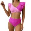 Bikini de dos piezas popular europeo y americano Traje de baño de alta gama Vacaciones en aguas termales Bikini de cintura alta Traje de baño