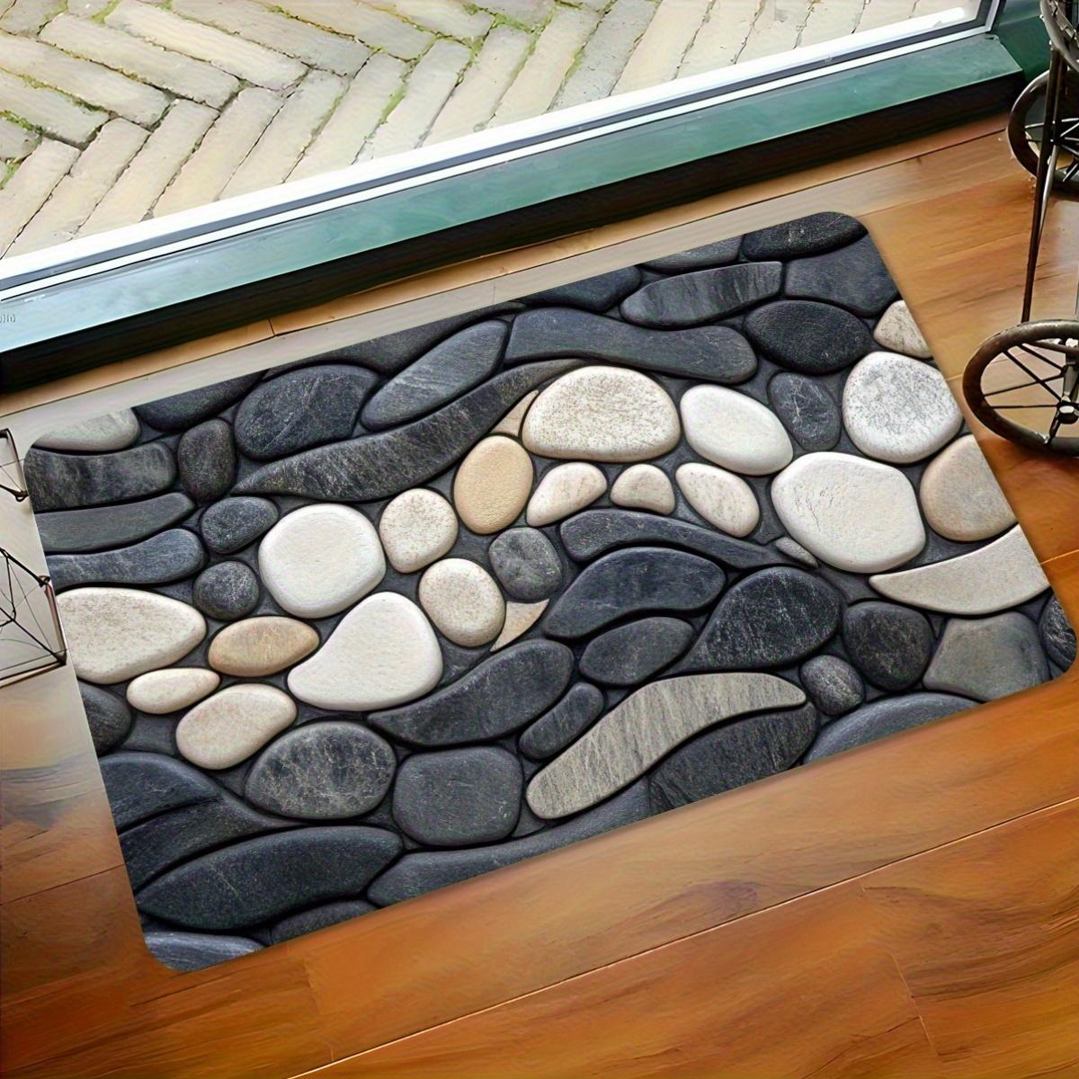 VIKAMA pebble bathroom carpet, absorbent, anti slip, quick drying shower room, bathroom door mat, home decoration 40cm x 60cm