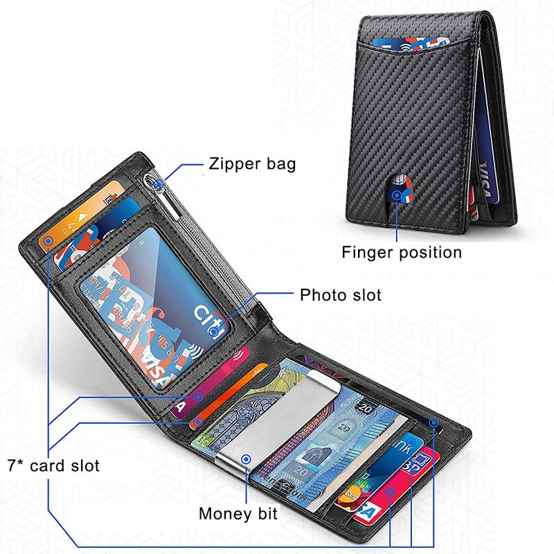 Rfid Business Men Wallets Womens Credit Card Holder Money Bags Slim Money Clip Luxury Billfold Short Wallets for Women Carteras