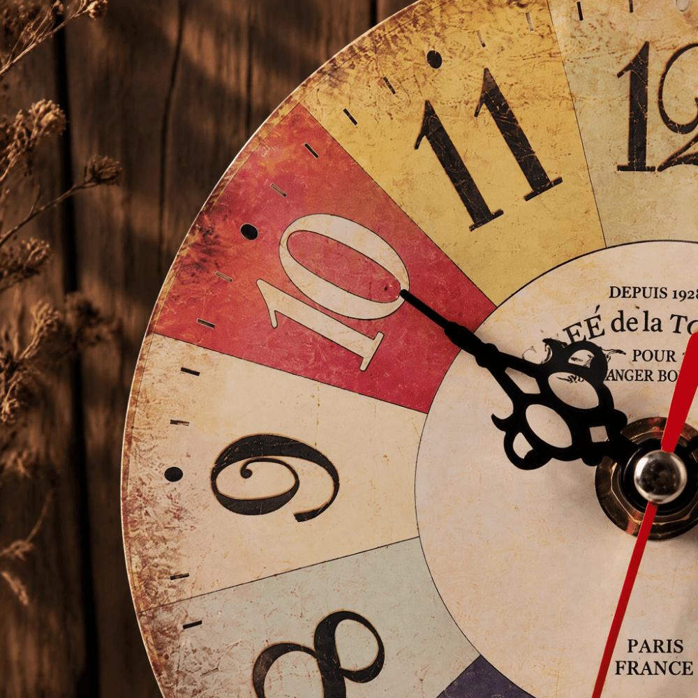 Battery Operated Wall Clock 12 Inch Wood Wall Clock Retro Decorative Wall Clock Bathroom