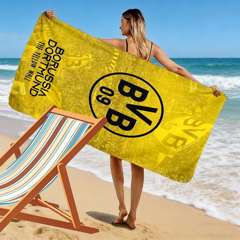 Bvb Fc Print Beach Towel, Large Soft Quick Dry Towel for Beach Camping Swimming